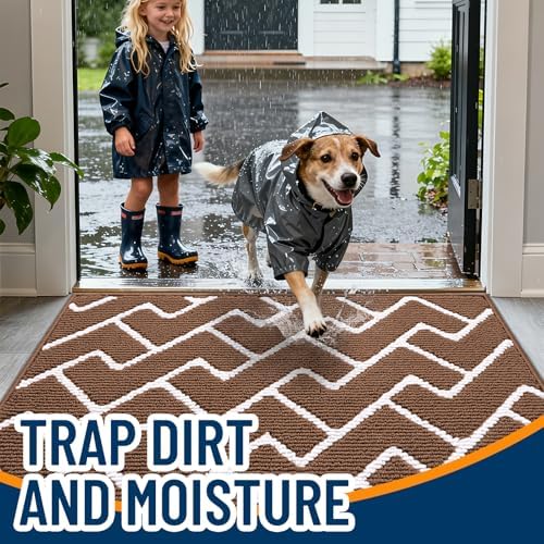 OLANLY Front Door Mat 32x20, Low-Profile Easy Clean Doormat - Image 2