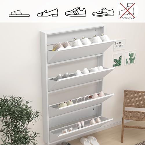 GREATMEET Slim Wall Mounted Metal Storage Cabinet - Image 5