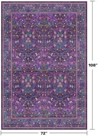 Plum Purple Floral Area Rug 6x9 - Image 2