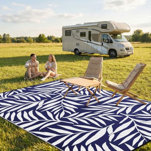 Smiry Outdoor Rug 8x10 ft Waterproof Reversible Leaf Mat - Image 2