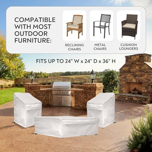 24D x 24W x 36H UV-proof Waterproof Furniture Patio Cover 800D white cream - Image 7