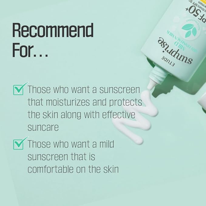 ETUDE Sunprise Mild Airy Finish Sun Milk Duo Set (55ml*2) SPF50+ / PA++++ | Sebum-free, Non-Sticky, Long Lasting Protection, 100% Mineral Based Korean Sunscreen, Korean Skin Care, Pefect for Gift