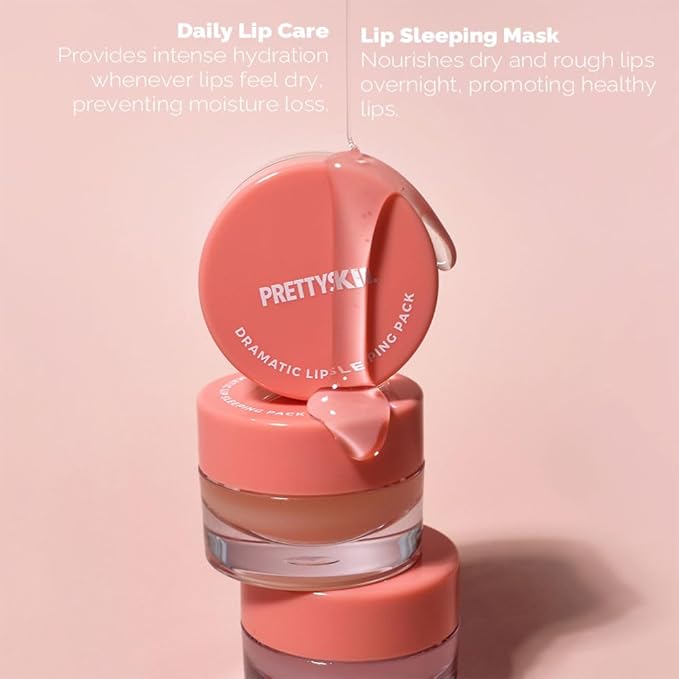 PS.PRETTYSKIN Korean Vegan Lip Sleeping Pack for Intense Hydration | Nourish Dry Lips with Glossy Finish 9g (Dreamy Grapefruit)