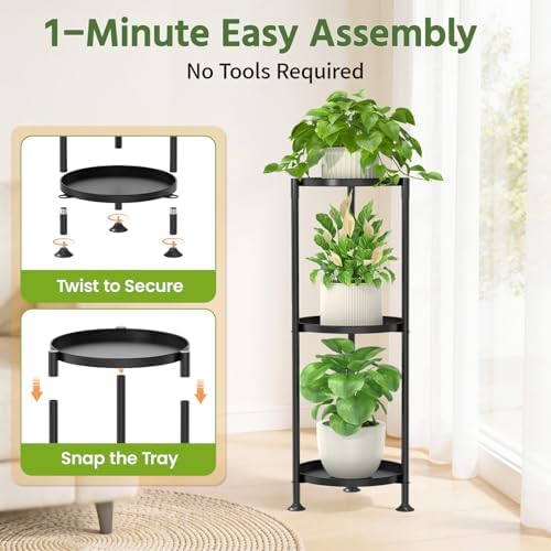 LASZOLA Plant Stand Indoor Tall Corner - Image 3