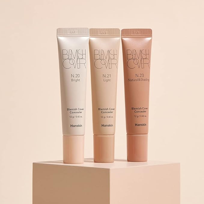 Hanskin New Blemish Cover Full Coverage Concealer, Semi Matte Creamy Formula, Flawless Finish, Korean Cosmetic [Light/12g]