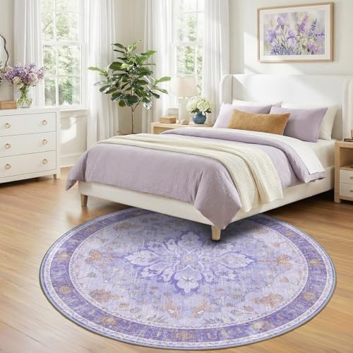 RELEANY Washable Area Rug, Round 7ft - Image 2