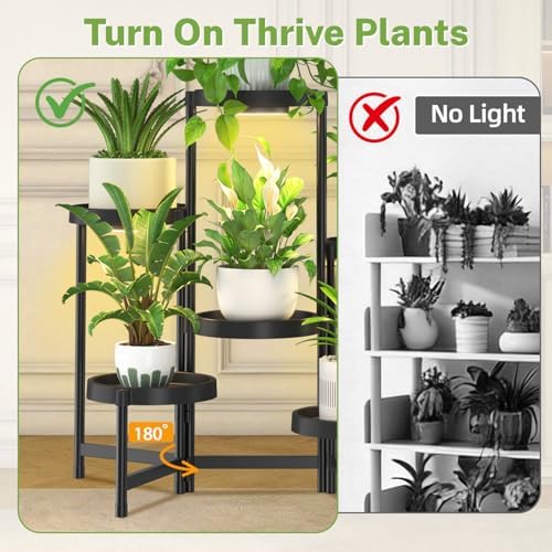 iDavosic.ly 6 Tier Folding Plastic Plant Stand Indoor, Grow Light - Image 5