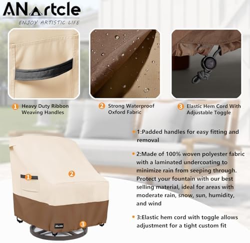ANartcle Swivel Patio Chair Cover 4 Pack, 600D Waterproof Heavy Duty Outdoor - Image 5