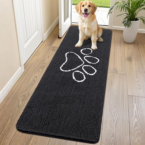 Smiry Dog Door Mat for Muddy Paws, Absorbent Non Slip Dirt Trapper by Smiry