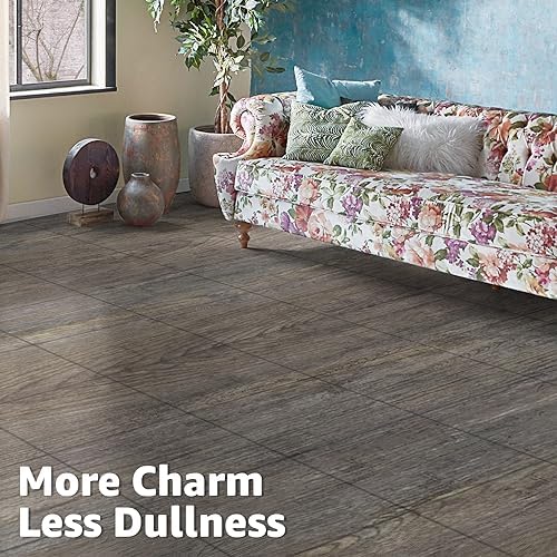 Art3d 30-Pack Peel and Stick Floor Tiles, Dark Brown Oak - Image 2