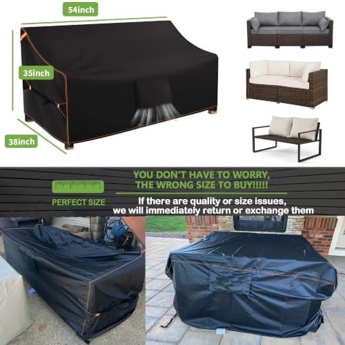 Patio Furniture Couch Cover 2-Seater Outdoor Sofa Cover Waterproof - Image 6