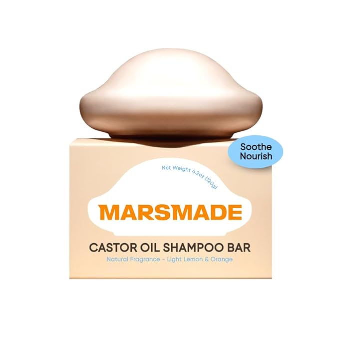 Castor Oil Shampoo Bar 2.0 - Hydrating & Moisturizing Natural Hair Soap Bar Shampoo for Hair Growth & Scalp Nourishment - Bathing Soap Solid Shampoo for All Hair Types (120g, 4.23oz)