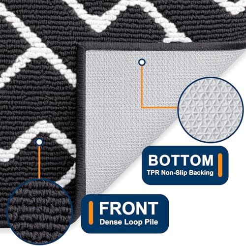 OLANLY Front Door Mat 40x32, Low-Profile Easy Clean Doormat, Deep Black - Image 4