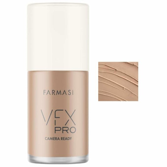 FARMASi Vfx Pro Foundation, Full Coverage Liquid Cream, Lightweight Long Lasting Coverage, Breathable Skin Moisturizer with Color True Matte Blending, Face Makeup, 1 fl. oz / 30 ml - Cool Medium 16