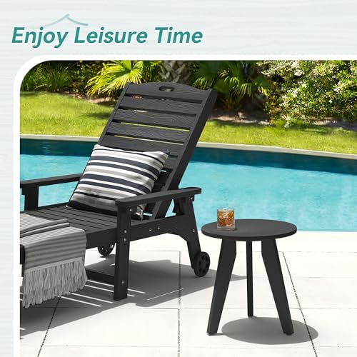 HDPS Outdoor Side Table Set of 2, Round End Table - Image 4