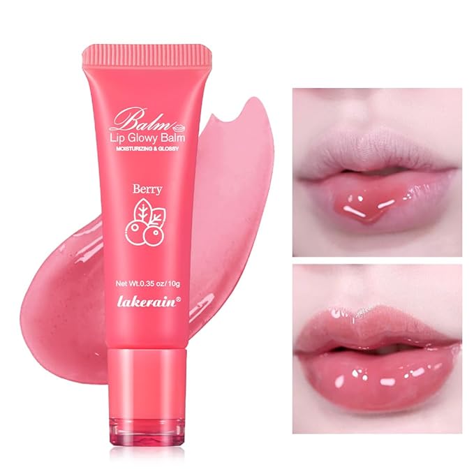 Hydrating Lip Butter Balm for a Glossy Finish and Lip Glow - Lip Glowy Balm with Summer-worthy Fragrance | Vegan Lip Care (#2-Berry)