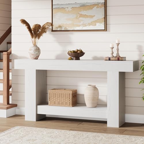 GarveeHome 63" Farmhouse 2-Tier Console Table - Image 3