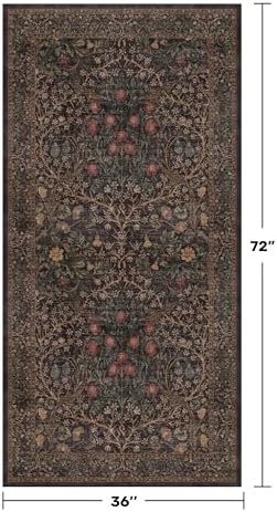 Washable 3x6 Runner Rug for Entryway, Dark Brown Boho Large Kitchen Rug - Image 2
