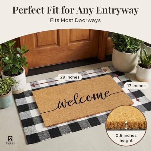 Coir Welcome Mat, Welcome Classic 8, 17x29 in - Image 2
