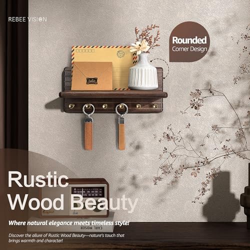 Rebee Vision Acacia Wood Key Holder Wall Mount - Image 3