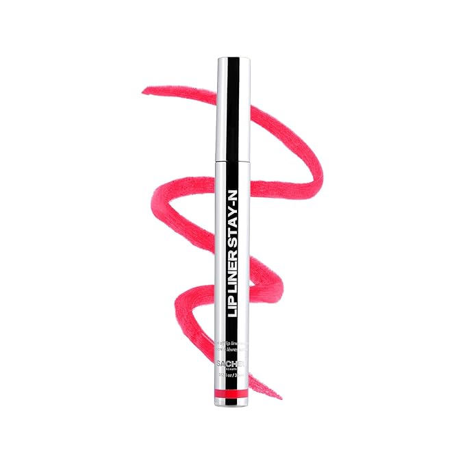 Sacheu Lip Liner STAY-N Peel Off Lip Stain — Long Lasting Matte Lip Tattoo Transfer Proof Lipstain Infused with Hyaluronic Acid & Vitamin E for All Skin Types — Vegan & Cruelty-Free, leftonRED