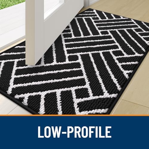 OLANLY Indoor Door Mat 32x20, Low-Profile Doormat, Deep Black - Image 4