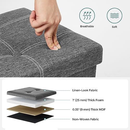 SONGMICS Ottoman Storage Bench, 35 Gal. Folding Chest, Holds 660 lb - Image 7