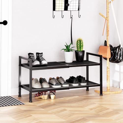 Expandable Shoe Rack for Closet, 2-Tier Shoe Storage - Image 6