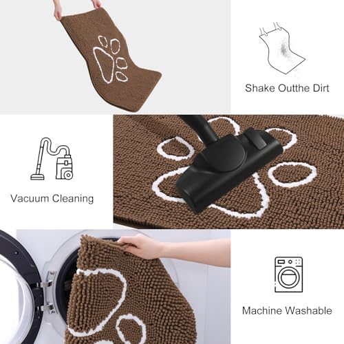 Smiry Dog Door Mat for Muddy Paws, Absorbent Non Slip Dirt Trapper - Image 6