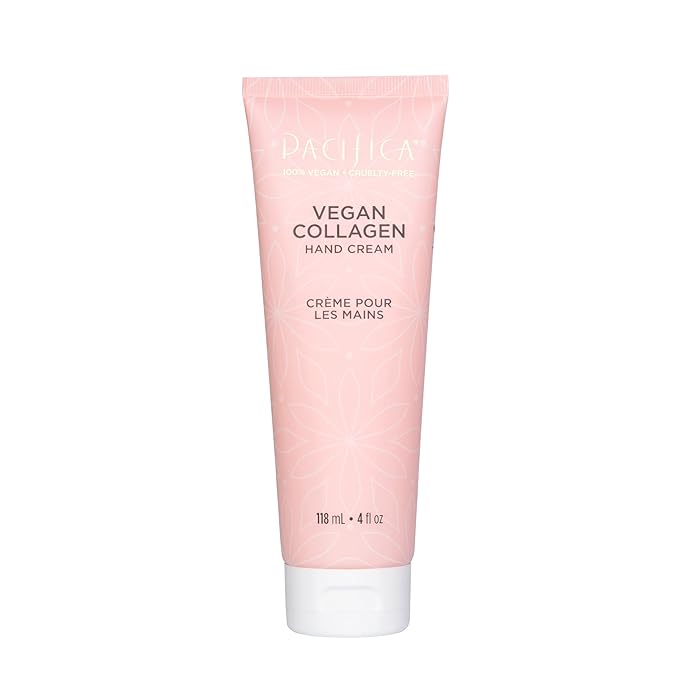 Pacifica Beauty, Vegan Collagen Hand Cream for Dry Cracked Hands, Hand Lotion, Body Moisturizer, Shea Butter, Cocoa Butter, Light Weight, Non-Greasy, Hydrating, Moisturizing, Vegan