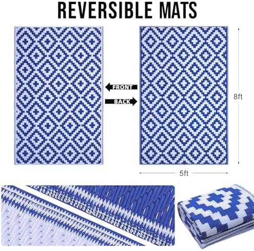 OLANLY Outdoor Rug 5x8 ft Waterproof Reversible Mat - Image 2