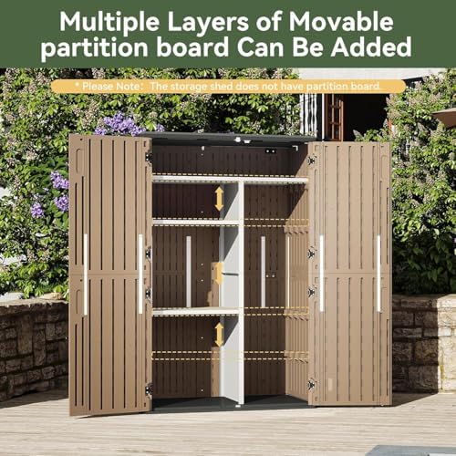 Aoxun Outdoor Storage Shed, 64 Cu.Ft Vertical Storage Sheds - Image 3