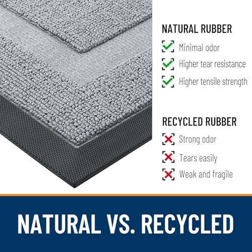 OLANLY Half Circle Front Door Mat Outside 59x34 All-Season Rubber Doormat - Image 3