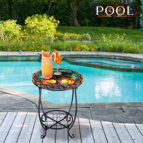 Cinnvoice Outdoor Side Table Small End Patio Porch Table - Image 6