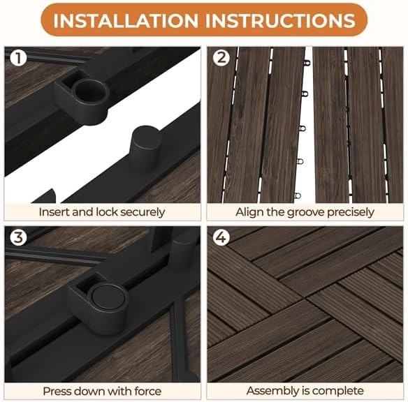 Yaheetech 27PCS Interlocking Deck Tiles Outdoor Patio Floor - Image 4