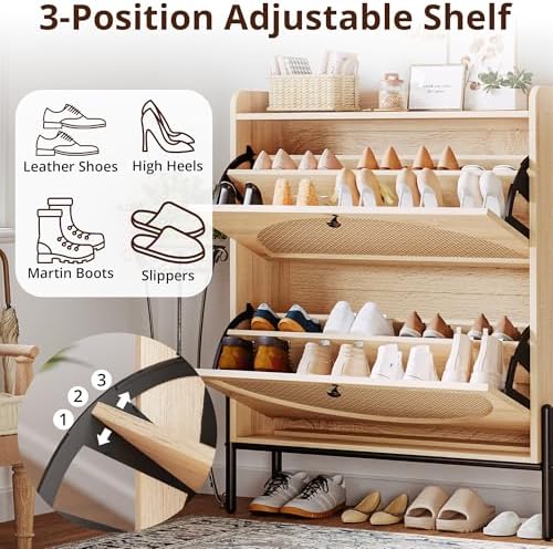 IRONCK Rattan Shoe Cabinet Storage - Image 5
