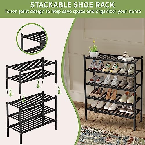 ROMGUAR CRAFT 3 Tier Bamboo Shoe Rack - Image 5