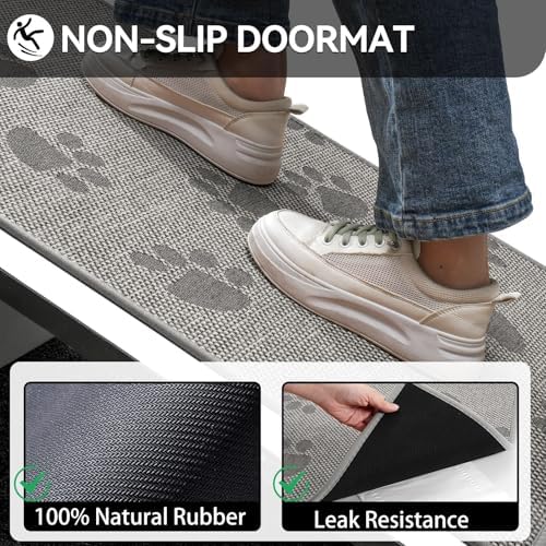 YDKGL Door Mat Indoor Entrance 24"x35", 0.16" Thin Paw Print Low Pile Doormat - Image 5