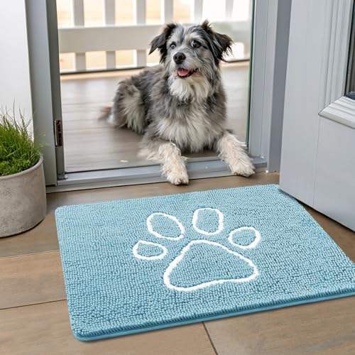 Smiry Dog Door Mat for Muddy Paws, Absorbent Non Slip Dirt Trapper by Smiry