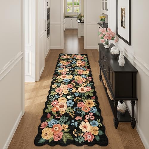 DUKINO 2x10 Runner Rug for Hallway, Washable Kitchen Rug Non Slip by DUKINO