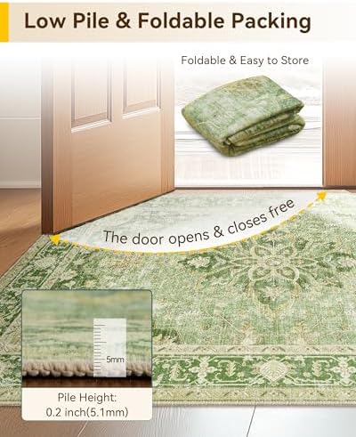 RELEANY Washable Area Rug, Runner 2'6"x5' - Image 5
