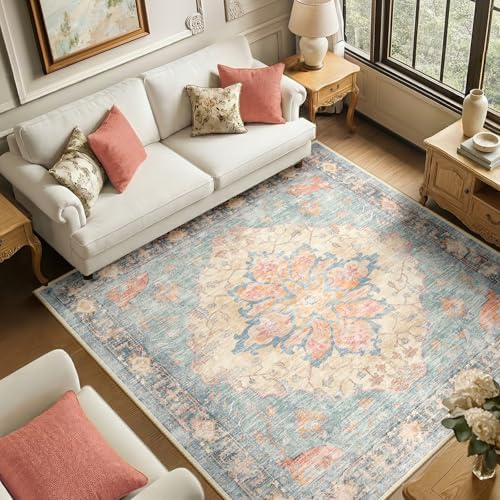 RELEANY Washable Area Rug, Square 6'x6' by RELEANY