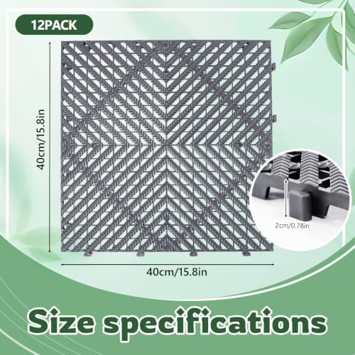 Tinideya 12 Pack Heavy Duty Drive on Lawn Grid, 15.8 x 15.8 in - Image 2