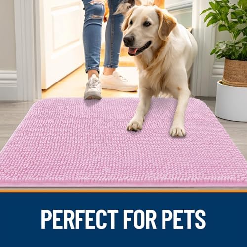 OLANLY Dog Door Mat for Muddy Paws 30x17, Super Absorbent Chenille Mud Mat - Image 6