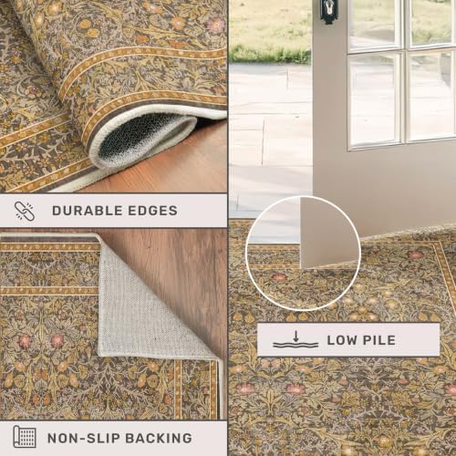 Vintage Floral Brown 3x5 Area Rugs - Image 5