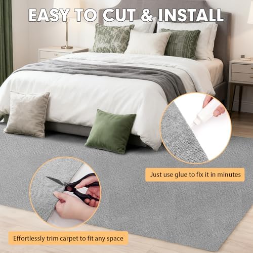 Grefinity Marine Carpet, 6 FT x 10 FT Gray Indoor Outdoor Carpet - Image 6