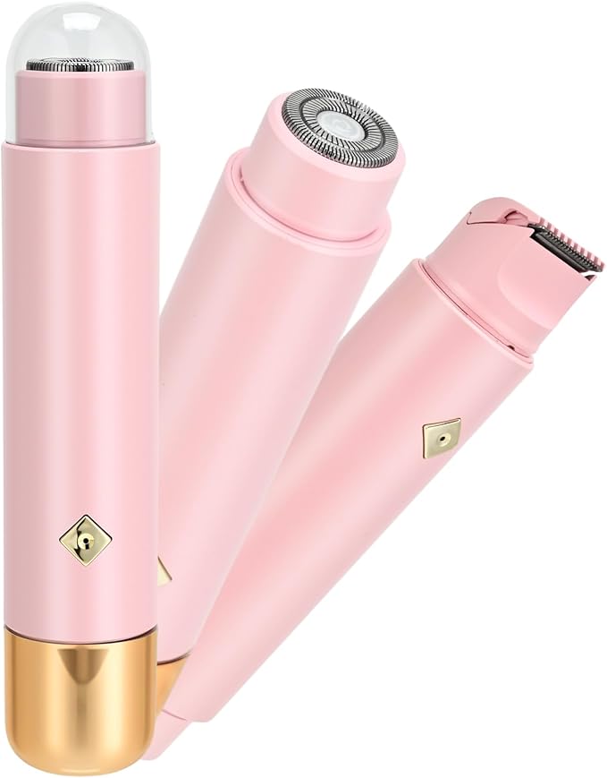 Electric Shaver & Bikini Trimmer for Women – 2-in-1 Design, Waterproof, Type-C Charging, Gentle on Sensitive Skin, Ideal for Travel and Daily Use, Pink