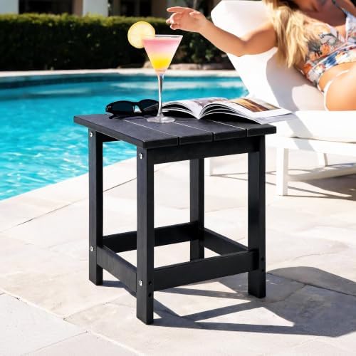 LZRS Patio Side Table, Heavy Duty HDPE Outdoor End Table - Image 2