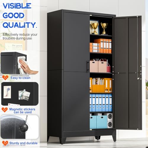GAIOUS 79" Tall Metal Storage Cabinet - Image 3