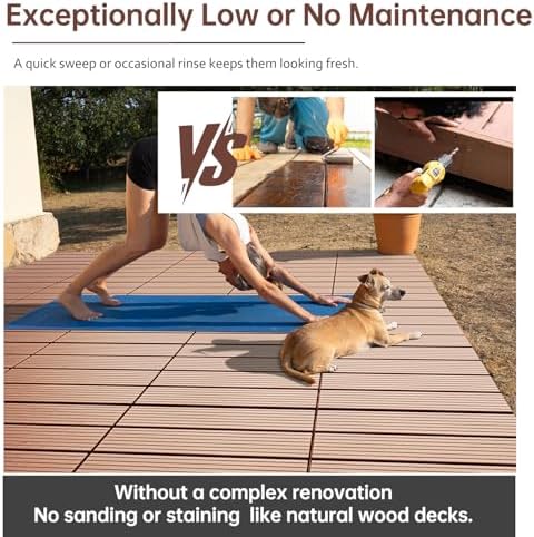EchoDeck Interlocking Deck Tiles, 54 Pack Deck Tiles Interlocking Outdoor All - Image 7